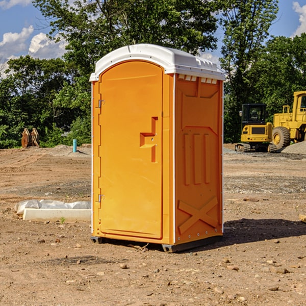 how often are the portable restrooms cleaned and serviced during a rental period in Charles City County